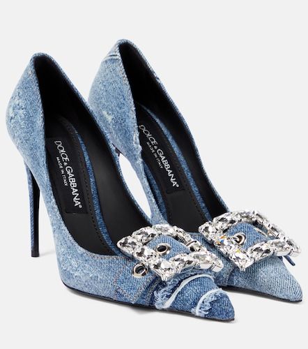 Pumps in denim con cristalli - Dolce&Gabbana - Modalova