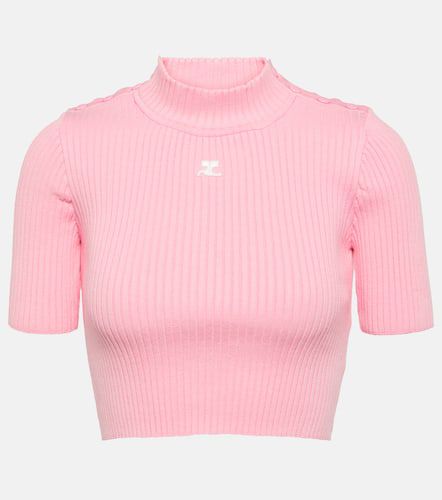 CourrÃ¨ges Ribbed-knit cropped sweater - Courreges - Modalova