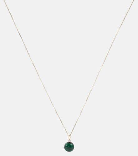 Kt gold dot necklace with malachite and diamond - Mateo - Modalova