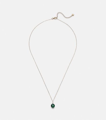 Collana in oro 14kt con diamante e malachite - Mateo - Modalova