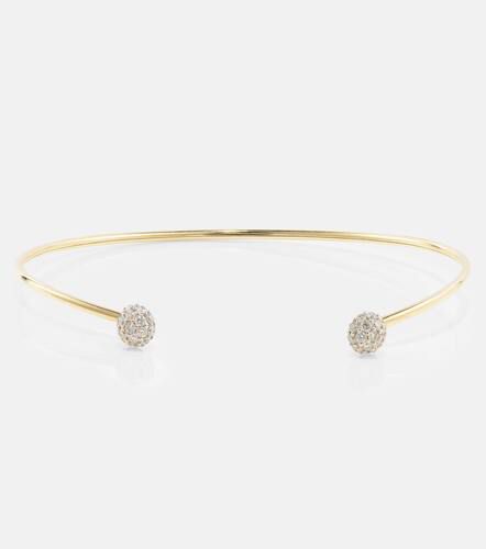 Dainty Mirror Ball 10kt cuff bracelet with diamonds - Stone and Strand - Modalova