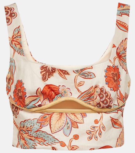 Noemi cutout floral linen crop top - SIR - Modalova