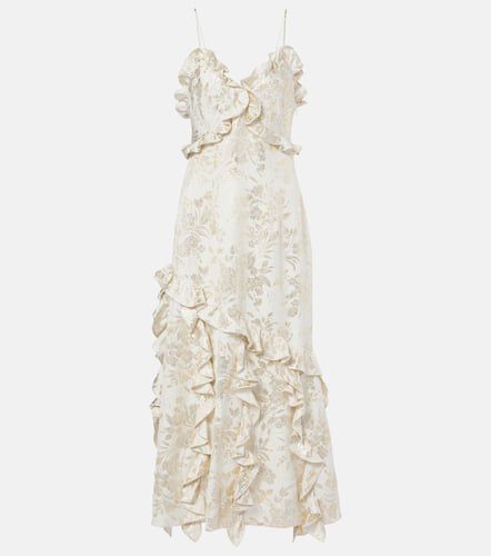 Calandra ruffled floral jacquard midi dress - Markarian - Modalova