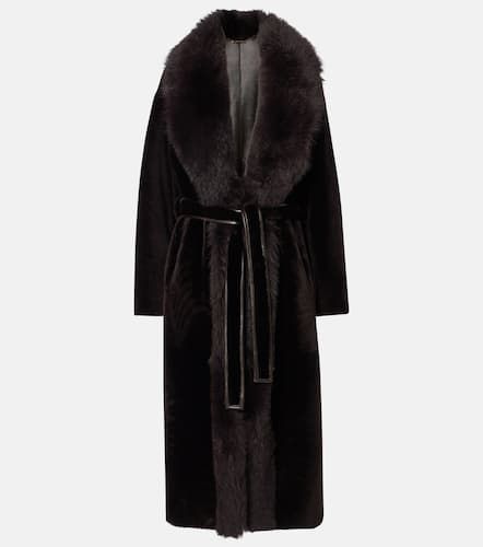 Isadora shearling wrap coat - Nour Hammour - Modalova