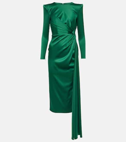 Draped satin crÃªpe midi dress - Alex Perry - Modalova