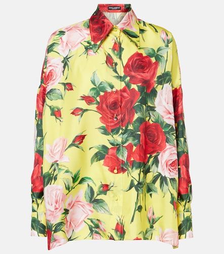 Camicia in seta con stampa floreale - Dolce&Gabbana - Modalova