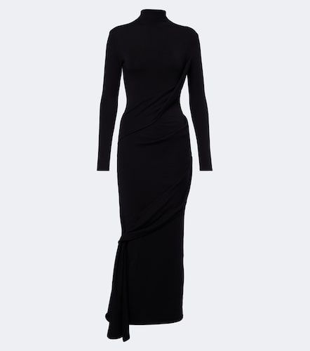 Draped wool-blend jersey midi dress - Mugler - Modalova