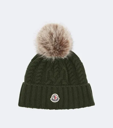 Cable-knit wool and cashmere beanie - Moncler - Modalova