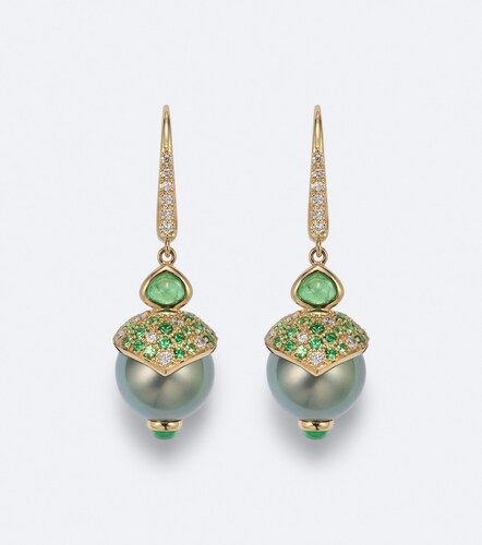 Servera 18kt drop earrings with gemstones - Marina B - Modalova
