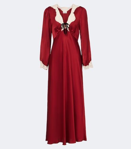 Vestido largo Larah de satén con encaje - Rixo - Modalova