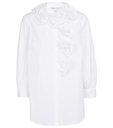 Embroidered cotton poplin shirt - Oscar de la Renta - Modalova