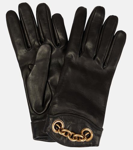 Embellished leather gloves - Saint Laurent - Modalova