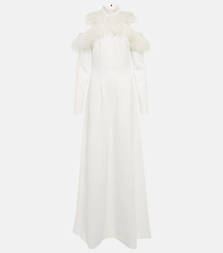Abito da sposa in crêpe con piume - Christopher Kane - Modalova