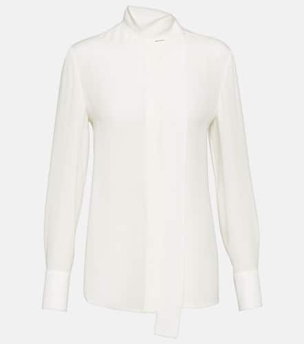 Bow-tie neck silk georgette blouse - Valentino - Modalova
