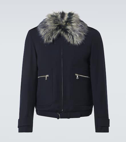 Faux fur-trimmed wool-blend blouson - Dries Van Noten - Modalova