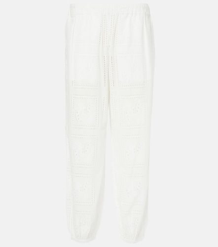 Pantaloni cropped in cotone con ricamo - Tory Burch - Modalova