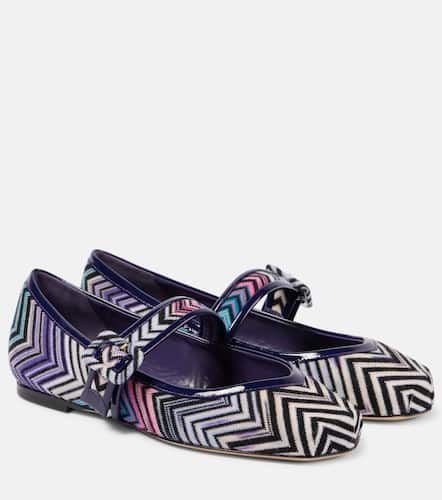 Zigzag leather-trimmed Mary Jane flats - Missoni - Modalova