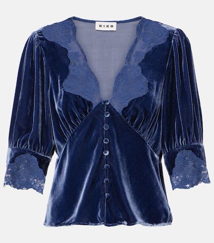 Rixo Amanda lace-trimmed velvet top - Rixo - Modalova