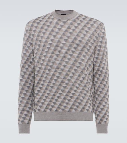 Jacquard virgin wool sweater - Giorgio Armani - Modalova