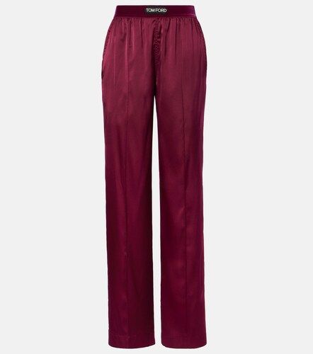 Silk-blend satin wide-leg pants - Tom Ford - Modalova