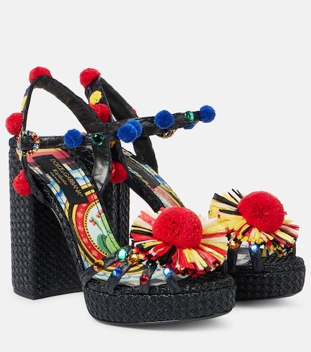 Embellished raffia sandals - Dolce&Gabbana - Modalova
