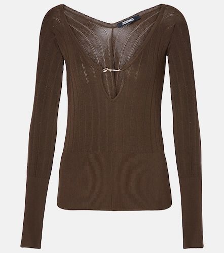 Top Pralù in maglia a coste con logo - Jacquemus - Modalova