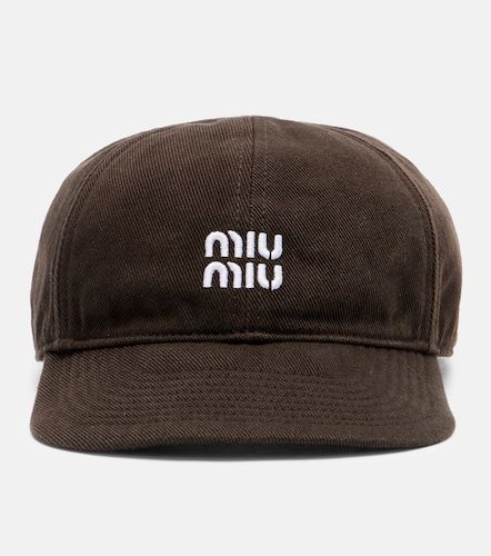 Miu Miu Gorra de algodón con logo - Miu Miu - Modalova