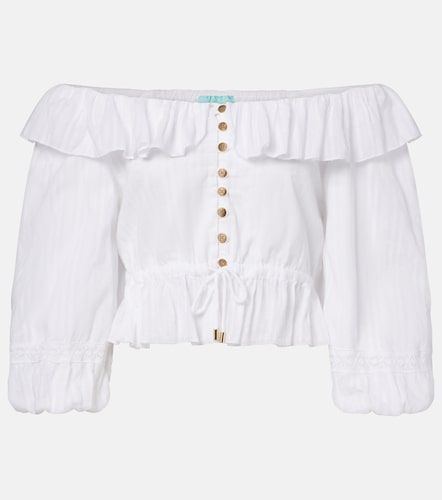 Blusa Corrine de popelín de algodón - Melissa Odabash - Modalova