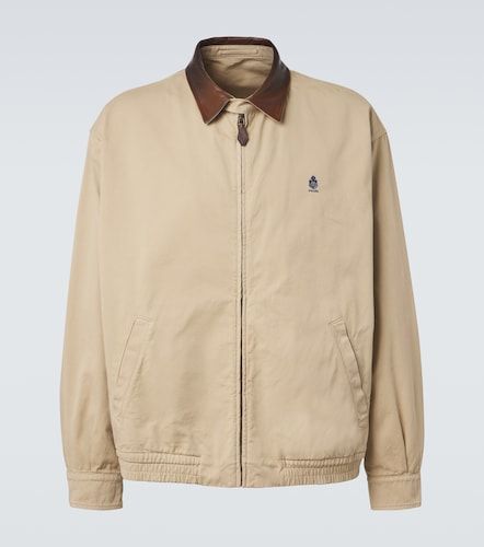 Giacca blouson in cotone con pelle - Prada - Modalova
