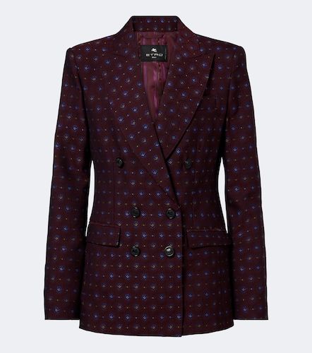 Blazer de lana y algodón en jacquard floral - Etro - Modalova