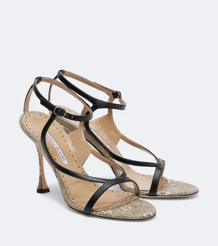 Tibula snake-effect leather sandals - Manolo Blahnik - Modalova