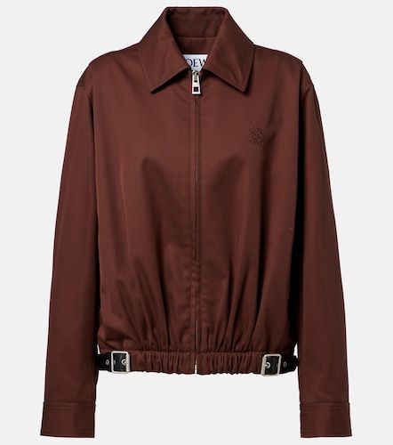 Chaqueta de sarga de algodón y seda con cinturón - Loewe - Modalova