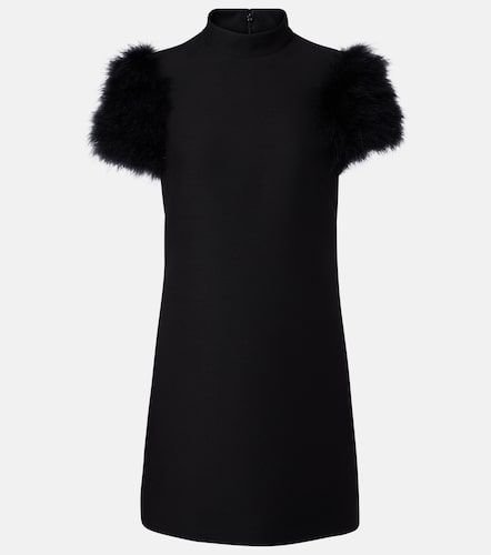 Abito corto in Crepe Couture con piume - Valentino Garavani - Modalova