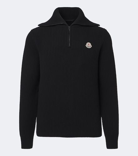 Pullover in lana vergine a coste - Moncler - Modalova