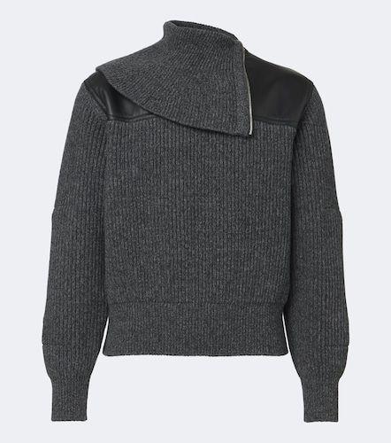 Pullover aus Wolle und Kaschmir mit Leder - Bottega Veneta - Modalova