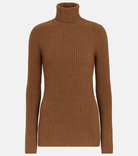 Ribbed-knit wool and cashmere turtleneck sweater - Saint Laurent - Modalova