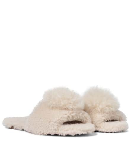 Foxy shearling and alpaca hair slides - Aquazzura - Modalova