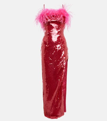 Sequined feather-trimmed gown - Giuseppe di Morabito - Modalova