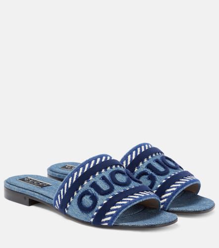 Gucci Jane denim slides - Gucci - Modalova