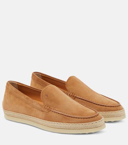 Tod's Jute-trimmed suede moccasins - Tod's - Modalova