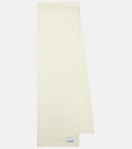 Ganni Cable-knit wool-blend scarf - Ganni - Modalova
