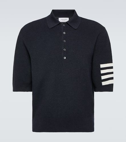 Bar linen and cotton polo shirt - Thom Browne - Modalova