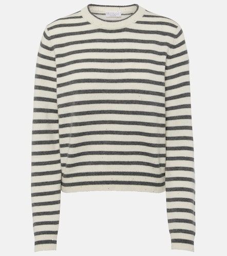 Pullover in misto cashmere a righe - Brunello Cucinelli - Modalova