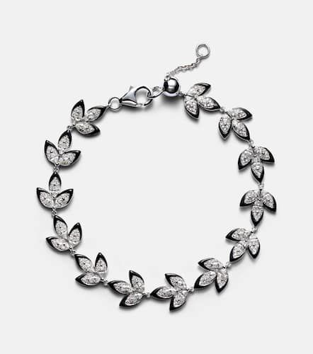 Bracciale Enamel Leaf in oro bianco 18kt con diamanti - Kamyen - Modalova