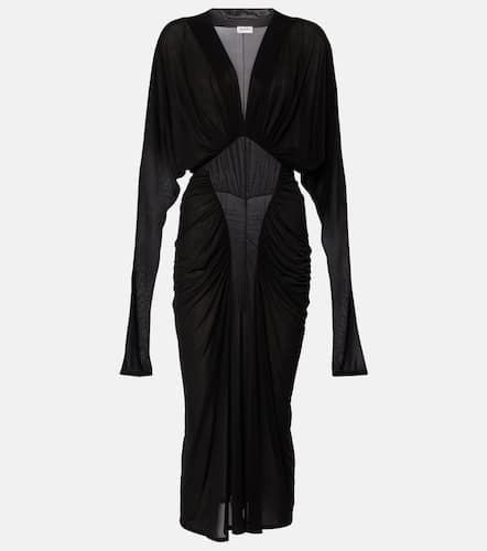 Ruffled jersey maxi dress - Saint Laurent - Modalova