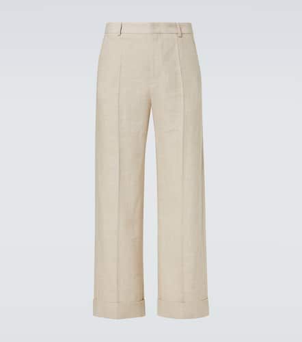 Linen-blend straight pants - Valentino - Modalova