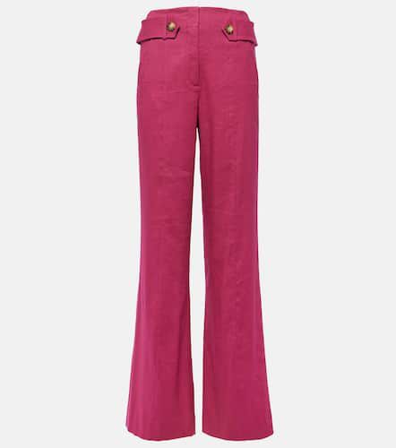 Sunny linen-blend twill flared pants - Veronica Beard - Modalova