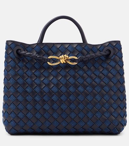 Andiamo Medium leather and denim tote bag - Bottega Veneta - Modalova