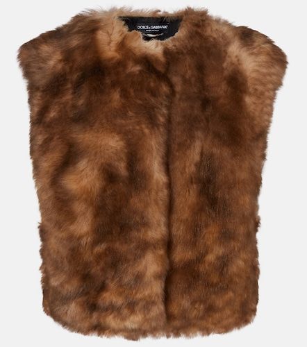 Cropped shearling vest - Dolce&Gabbana - Modalova