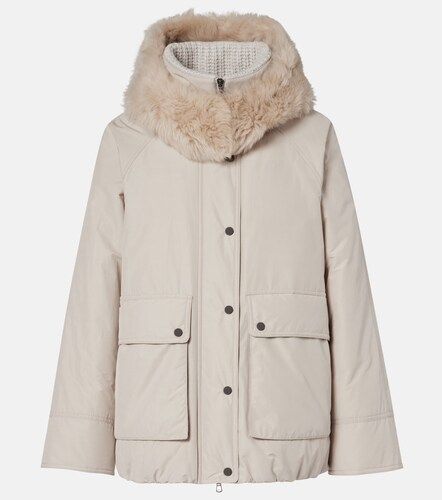 Chaqueta de plumas de tafetán con borrego - Brunello Cucinelli - Modalova